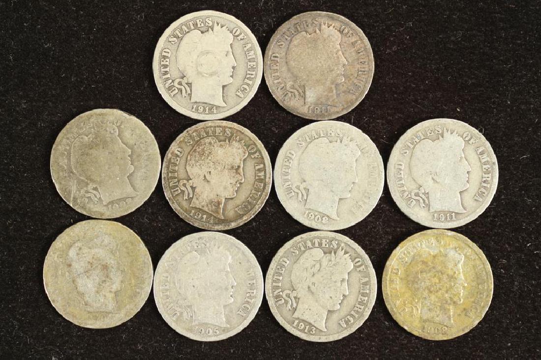10 ASSORTED BARBER DIMES (1 of 2)