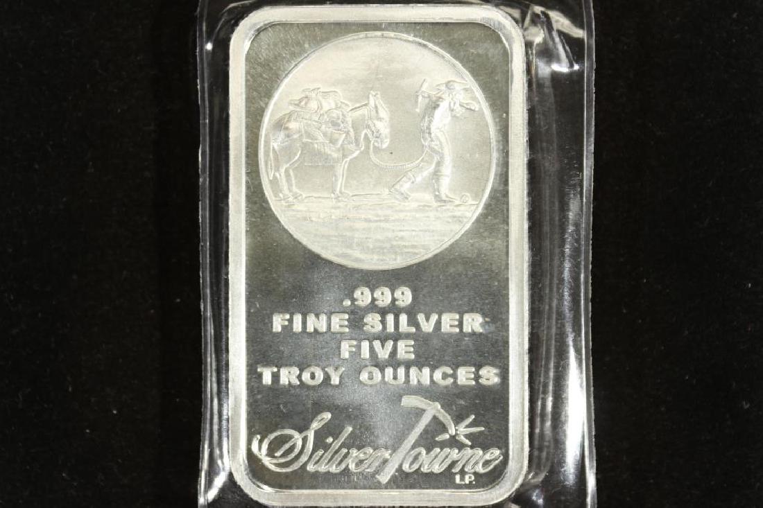 5 TROY OZ. .999 FINE SILVER BAR SILVERTOWNE (1 of 2)