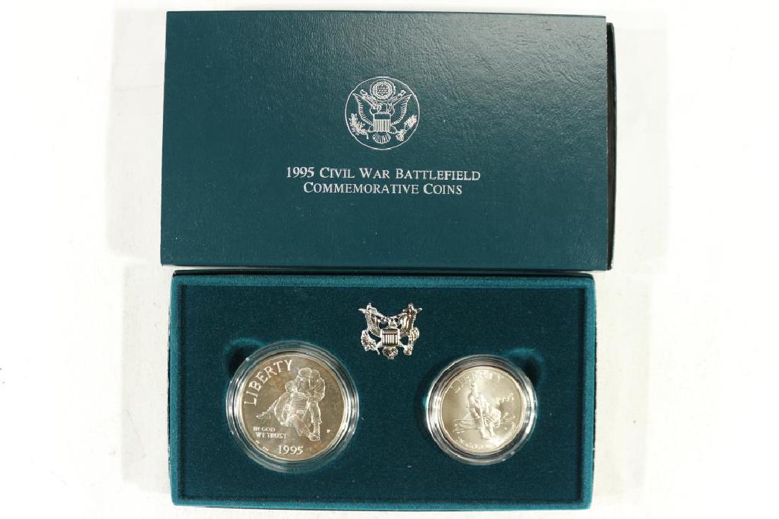 1995 CIVIL WAR BATTLEFIELD 2 COIN UNC SET (1 of 2)