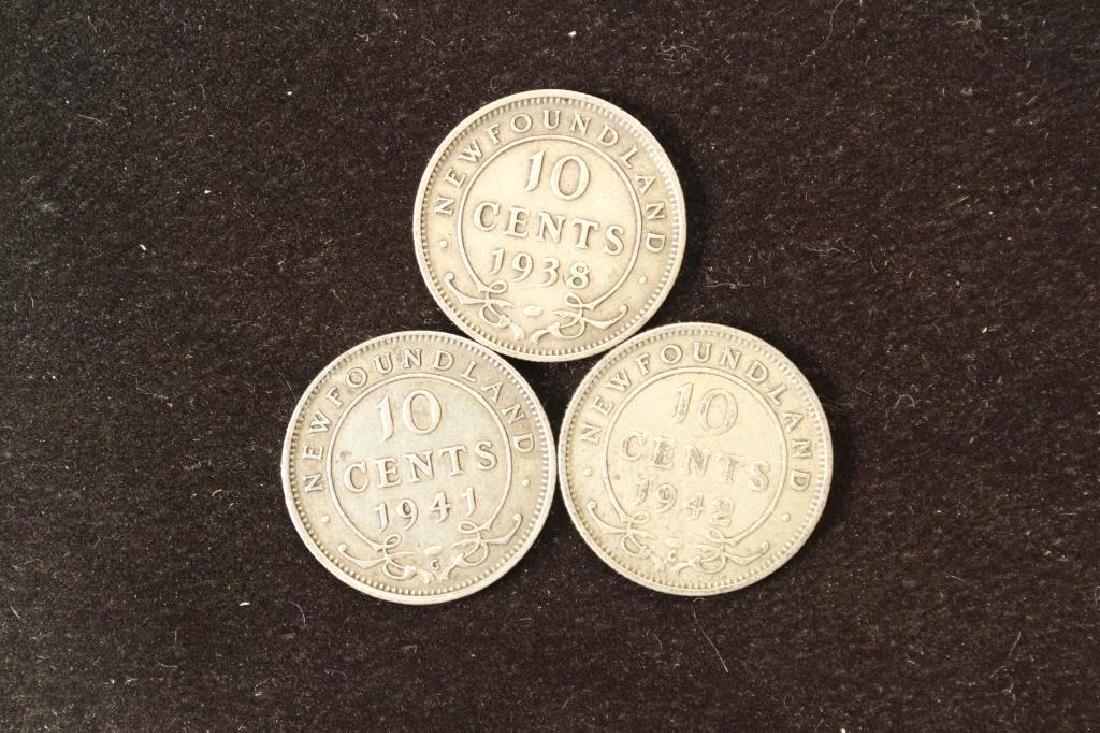 1938,41 & 42 NEWFOUNDLAND SILVER 10 CENTS (1 of 2)
