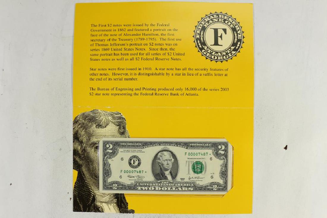 2003 ATLANTA $2 SINGLE STAR NOTE LOW SERIAL # (1 of 2)