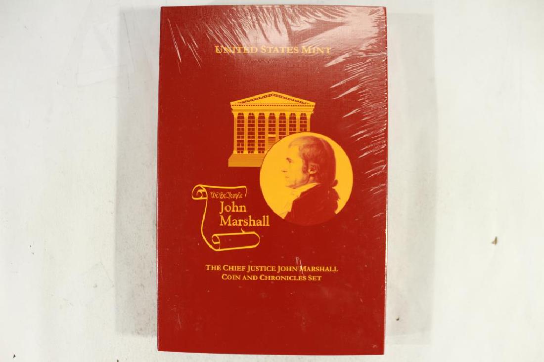 2005 CHIEF JUSTICE JOHN MARSHALL COIN &: CHRONICLES SET, CONTAINS: UNC SILVER DOLLAR AND INTAGLIO PRINT, SEALED ORIGINAL US MINT PACKAGING