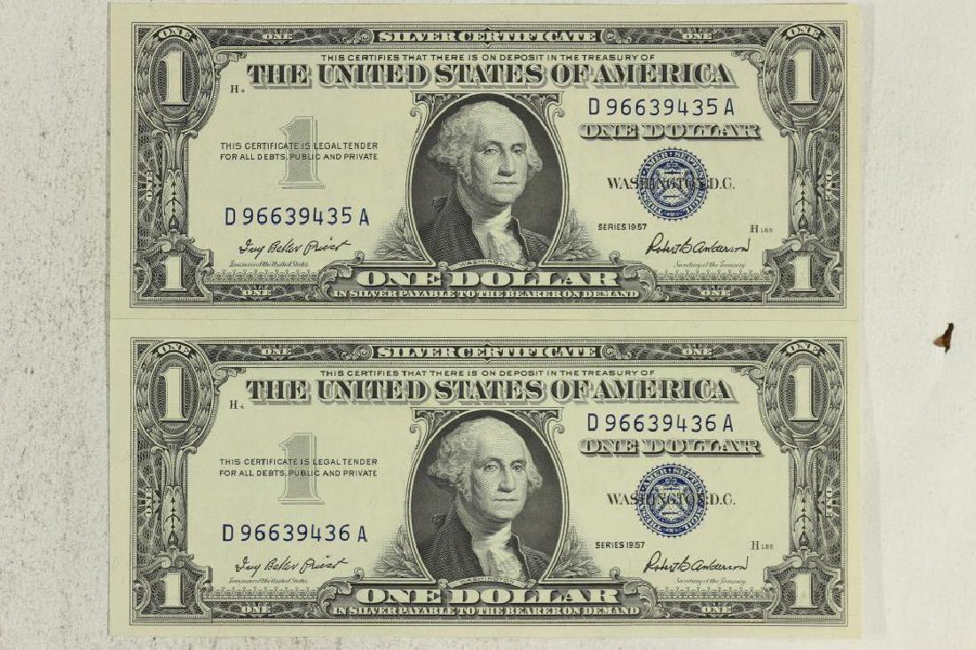 2-1957 $1 SILVER CERTIFICATES CRISP UNC (1 of 2)