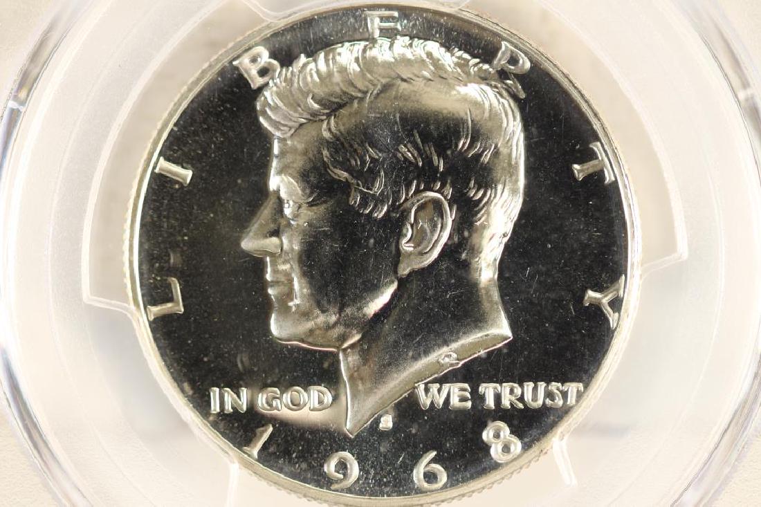 1968-S 40% SILVER JOHN F. KENNEDY HALF PCGS PR68: You must call us at 1-763-862-8302 or email us at bidalotauction@aol.com with your credit card number directly. Thanks.