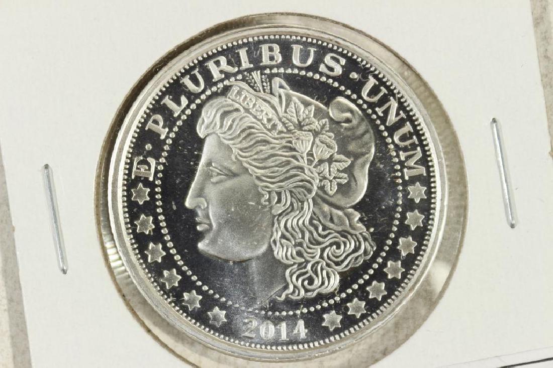 1 TROY OZ .999 FINE SILVER PROOF ROUND 2014: MORGAN / EAGLE