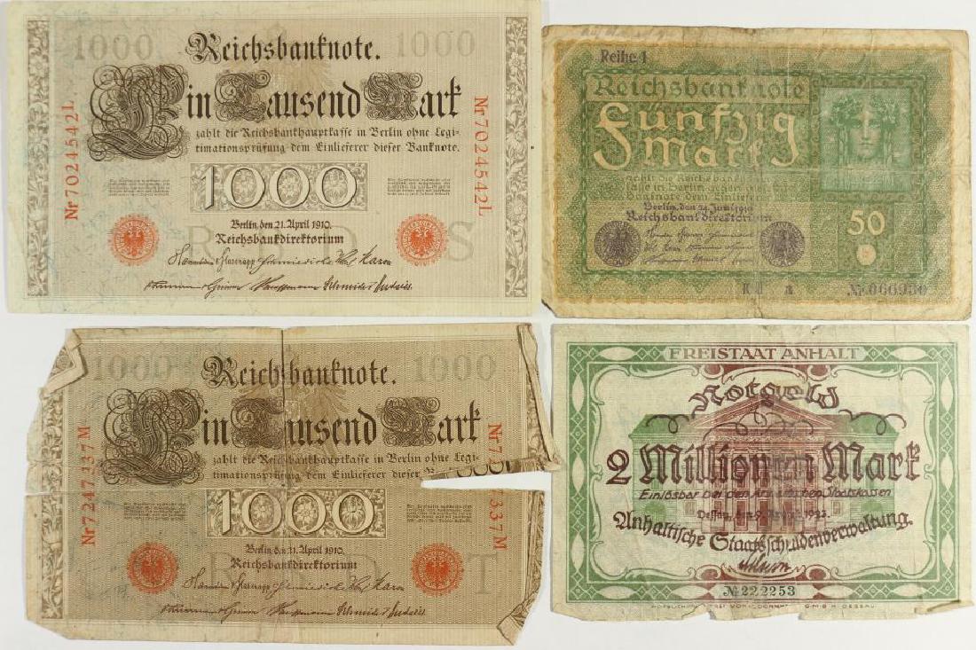 GERMAN 1919-50 MARK, 2-1910-1000 MARK AND 1923: 2 MILLION MARK