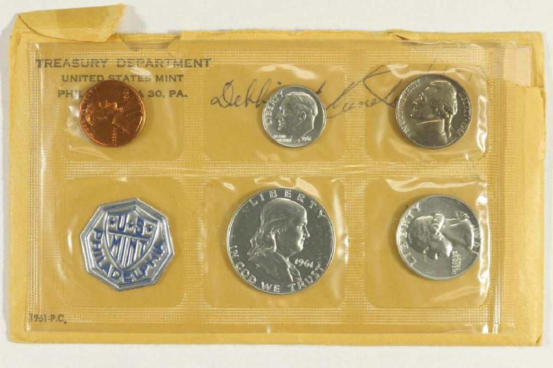1961 US SILVER PROOF SET (WITH ENVELOPE) (1 of 2)
