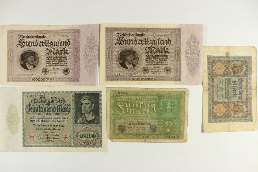 GERMAN 1910-50 MARK, 1910-100 MARK, 1922-10000 (1 of 2)