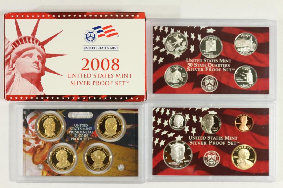 2008 US SILVER PROOF SET (WITH BOX) 14 PIECES (1 of 2)