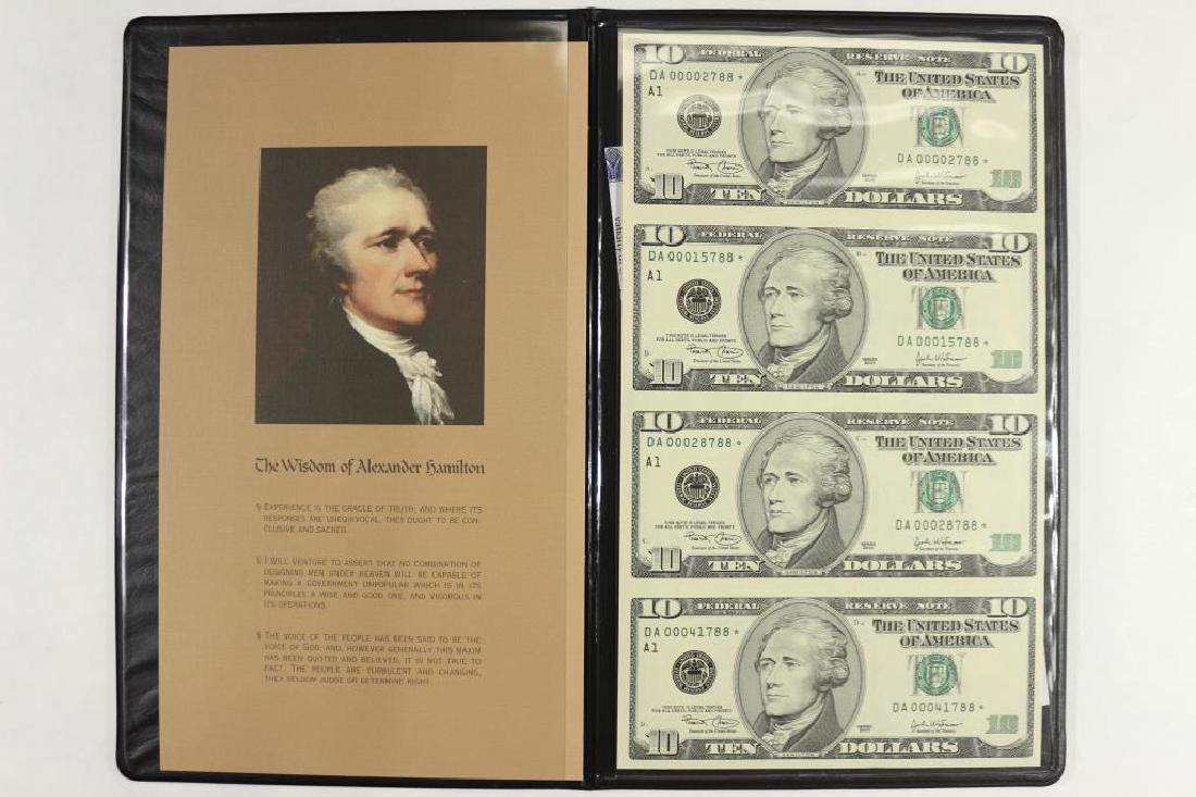 UNCUT SHEET OF 4-2003 $10 FRN STAR NOTES CRISP UNC (1 of 3)