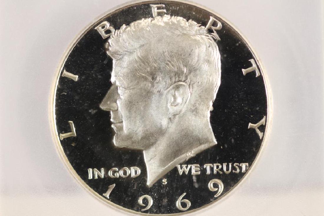 1969-S 40% SILVER JOHN F. KENNEDY HALF ICG PR69: DCAM