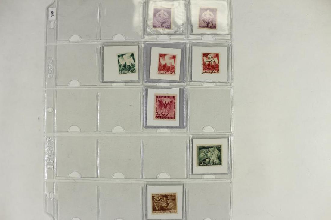 13 ASSORTED WWII GERMAN STAMPS WITH SWASTIKAS (1 of 2)