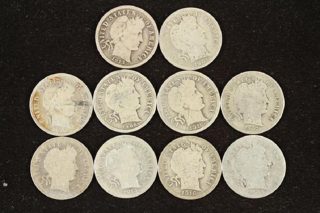 10 ASSORTED BARBER DIMES (1 of 2)