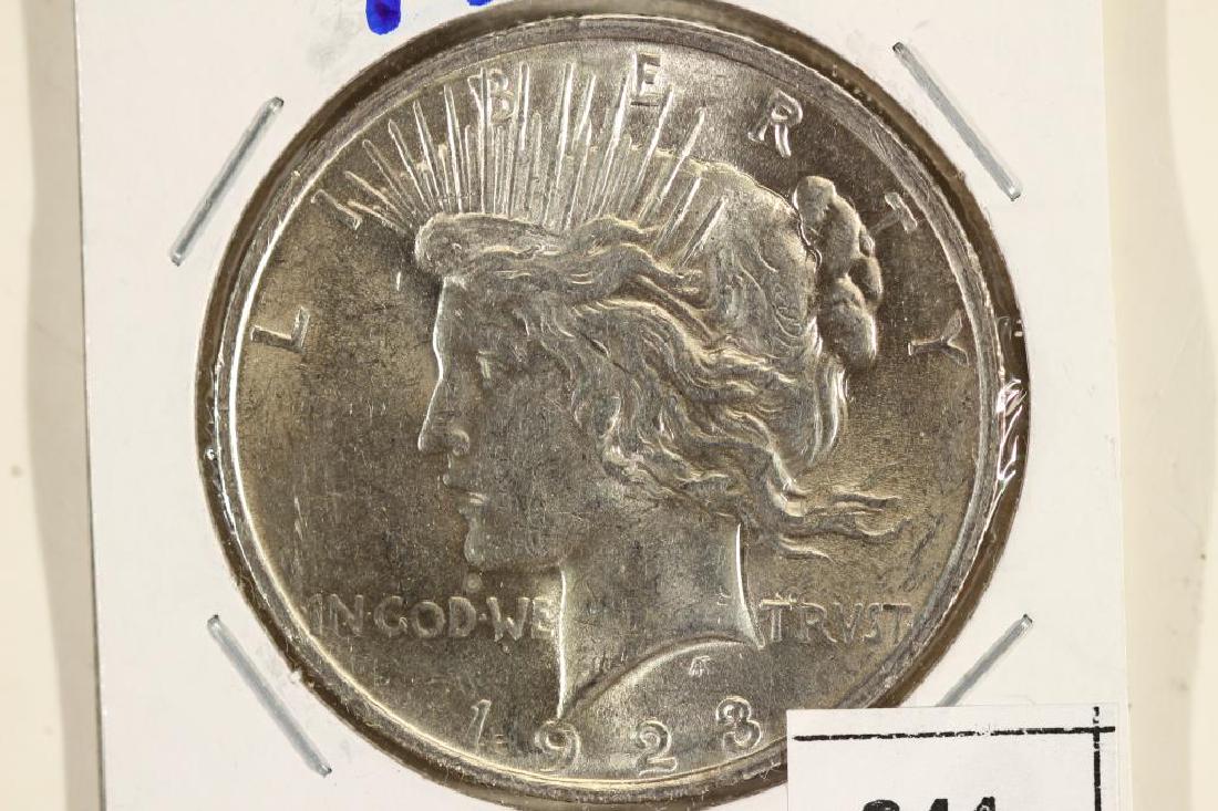 1923 PEACE SILVER DOLLAR BU (1 of 2)