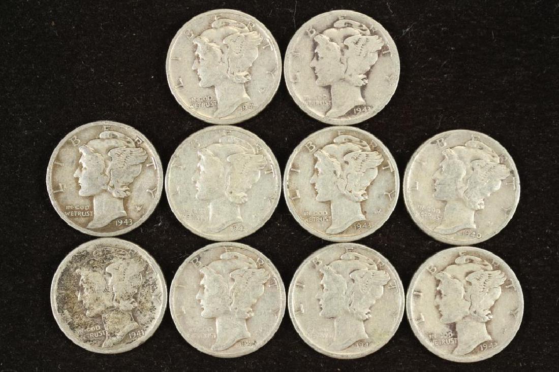 10 ASSORTED 1940'S MERCURY DIMES (1 of 2)