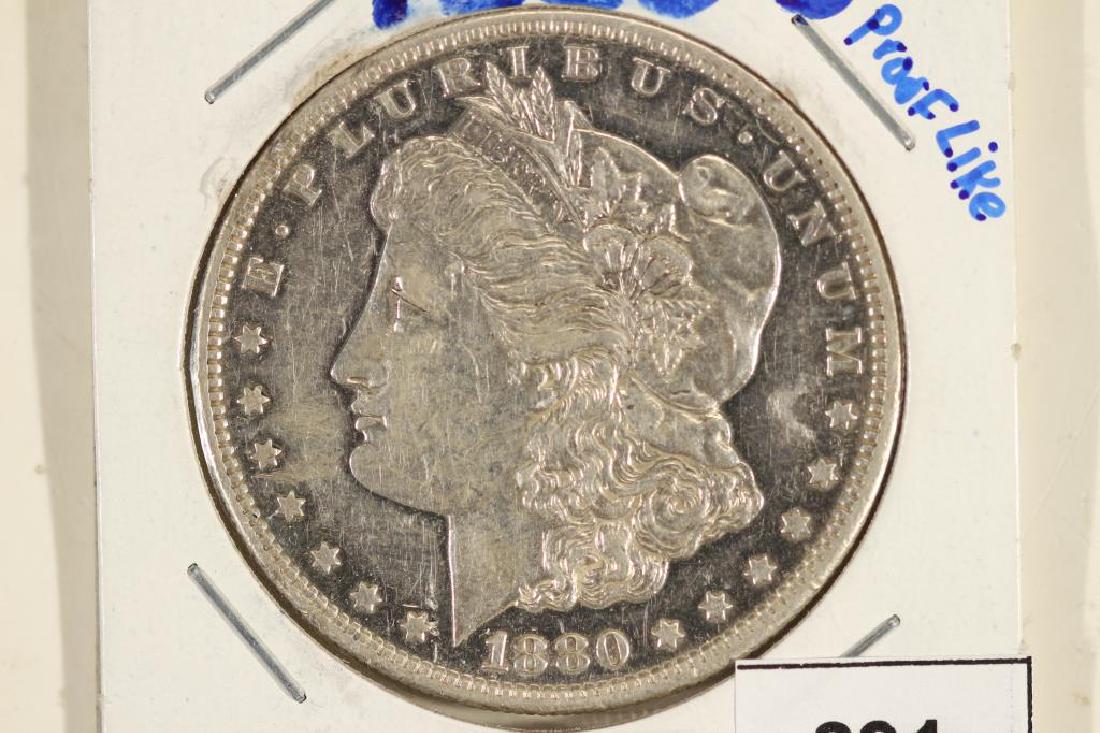 1880-S MORGAN SILVER DOLLAR BU (PF LIKE) (1 of 2)