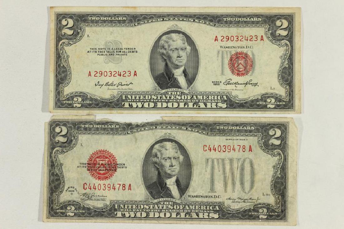1928-D & 1953 $2 US NOTES RED SEALS (1 of 2)