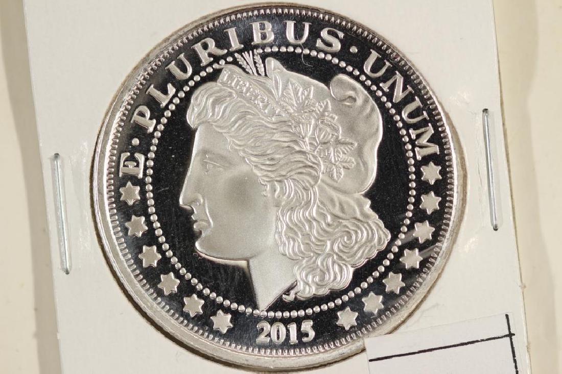 1 TROY OZ .999 FINE SILVER PROOF ROUND: 2015 MORGAN / EAGLE
