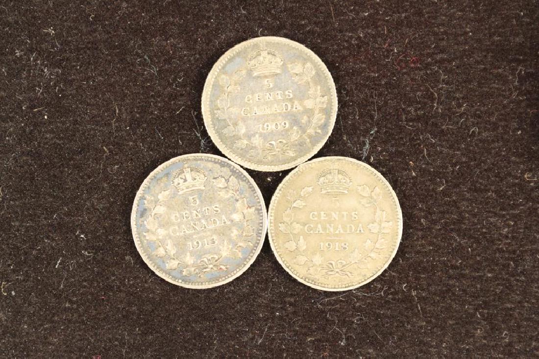 1909,13 & 1918 CANADA SILVER 5 CENTS (1 of 2)