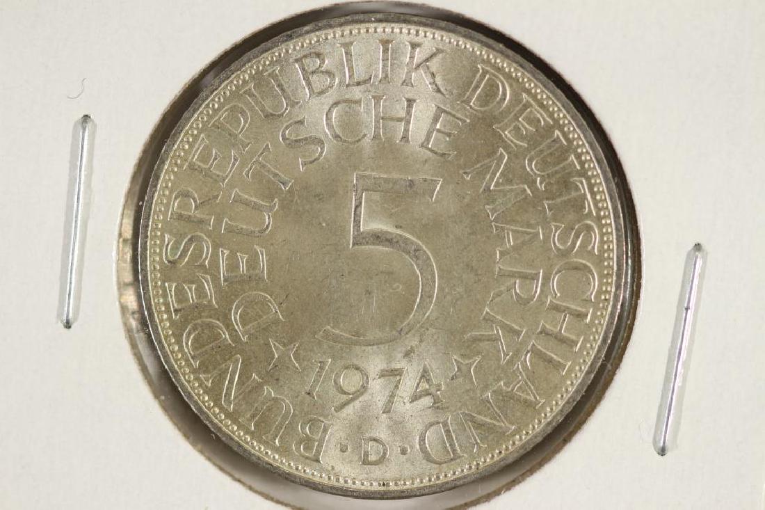1974-D GERMAN SILVER 5 MARK UNC (1 of 2)