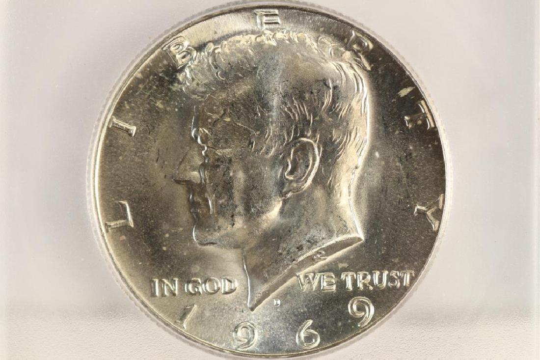 1969-D 40% SILVER JOHN F. KENNEDY HALF ICG MS64: You must call us at 1-763-862-8302 or email us at bidalotauction@aol.com with your credit card number directly. Thanks.
