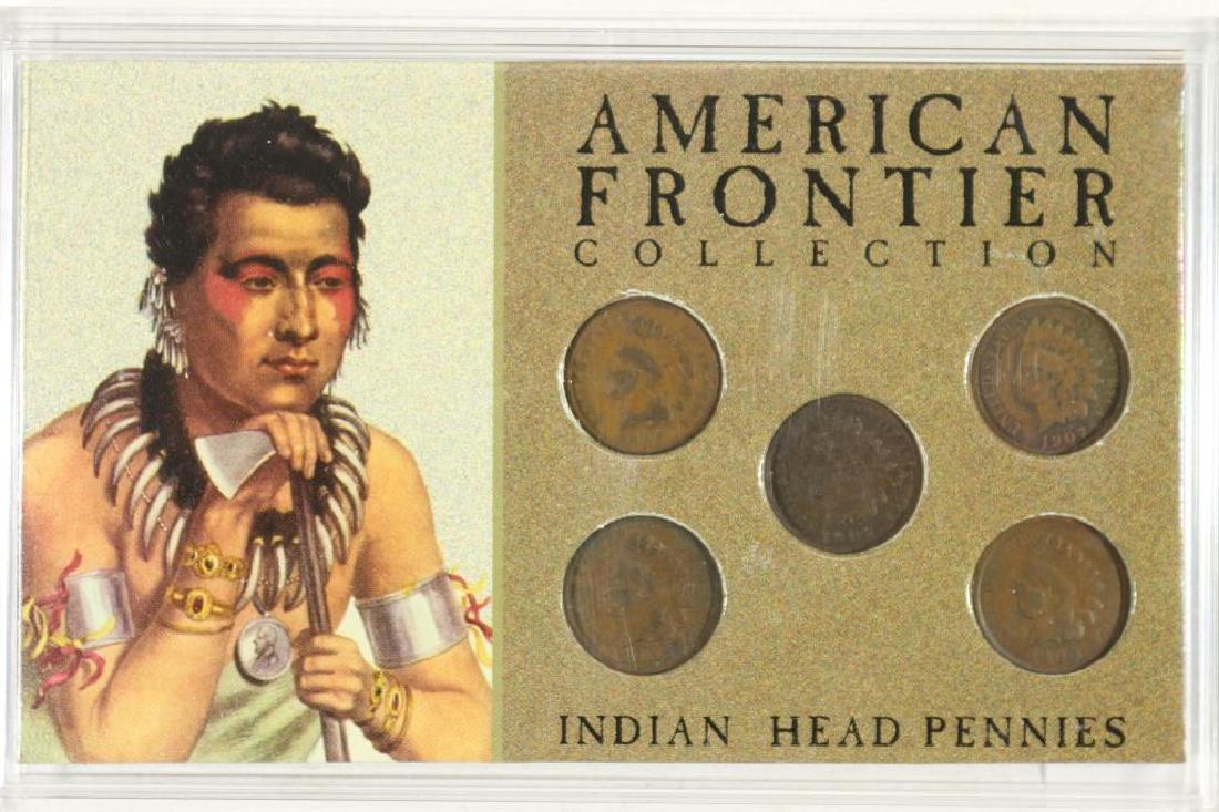 AMERICAN FRONTIER COLLECTION 5 INDIAN HEAD CENTS (1 of 2)