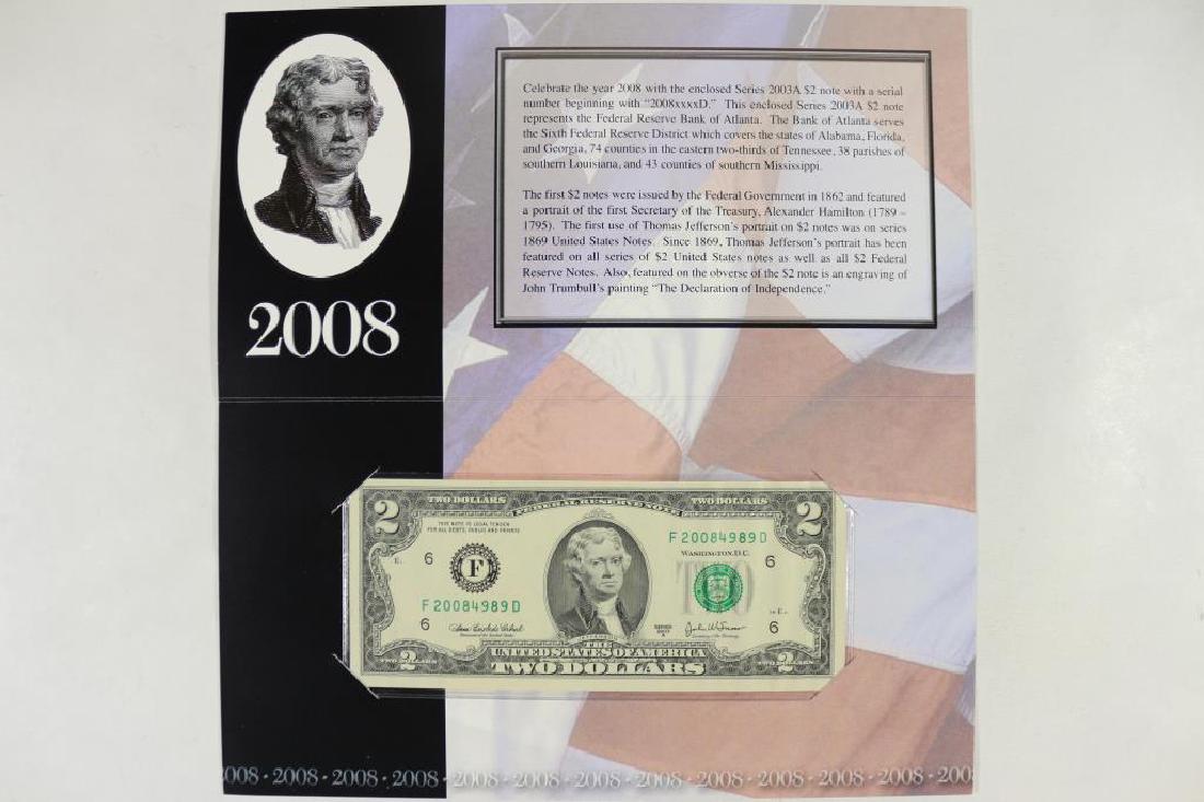 2003-A ATLANTA $2 SINGLE NOTE SERIAL # STARTS 2008 (1 of 3)