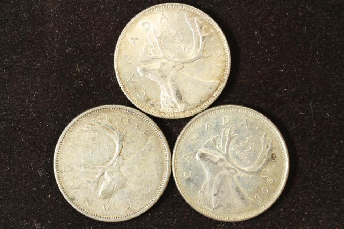 1937,1962 & 1968 CANADA SILVER 25 CENTS (1 of 2)