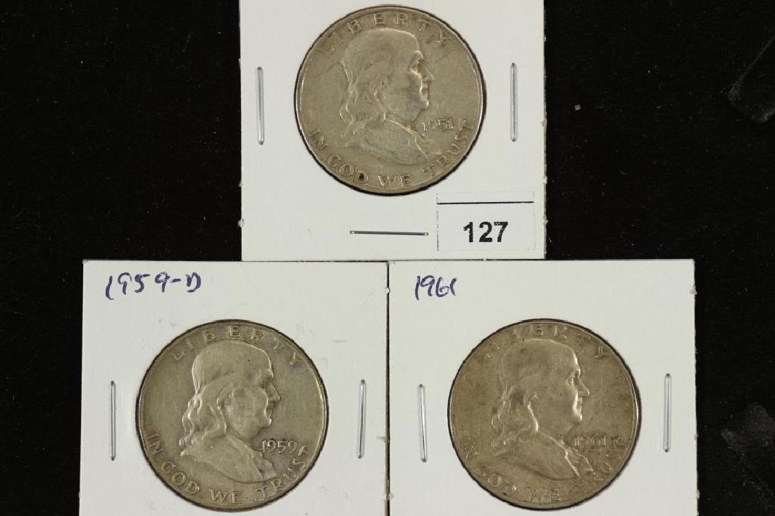 1951-S, 59-D & 61 FRANKLIN HALF DOLLARS (1 of 2)