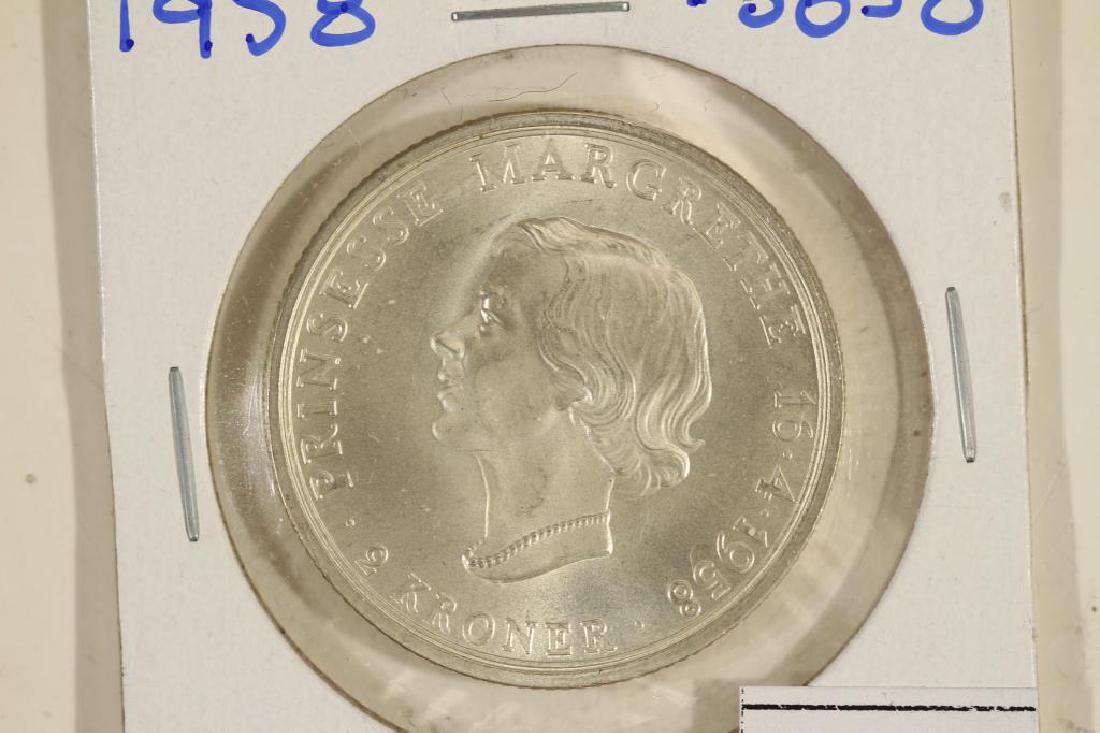1958 DENMARK SILVER 2 KRONER BU .3858 OZ. ASW (1 of 2)