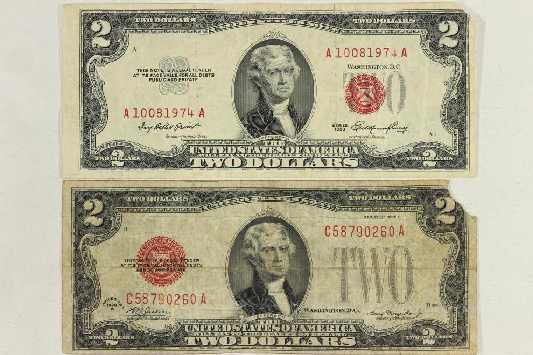 1928-D & 1953 $2 US NOTES RED SEALS (1 of 2)