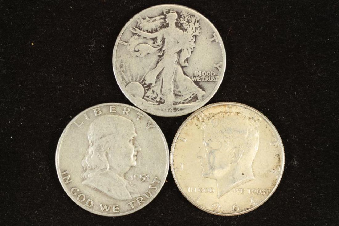 1942 WALKING LIBERTY HALF DOLLAR, 51-D FRANKLIN & (1 of 2)