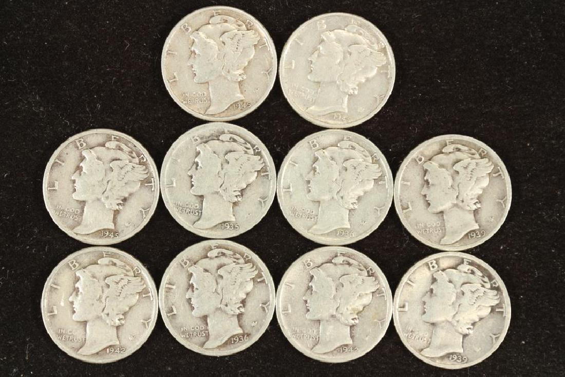 10 ASSORTED 1930'S & 40'S MERCURY DIMES (1 of 2)