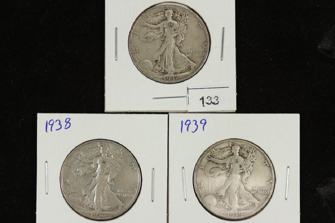 1937,38 & 39 WALKING LIBERTY HALF DOLLARS (1 of 2)