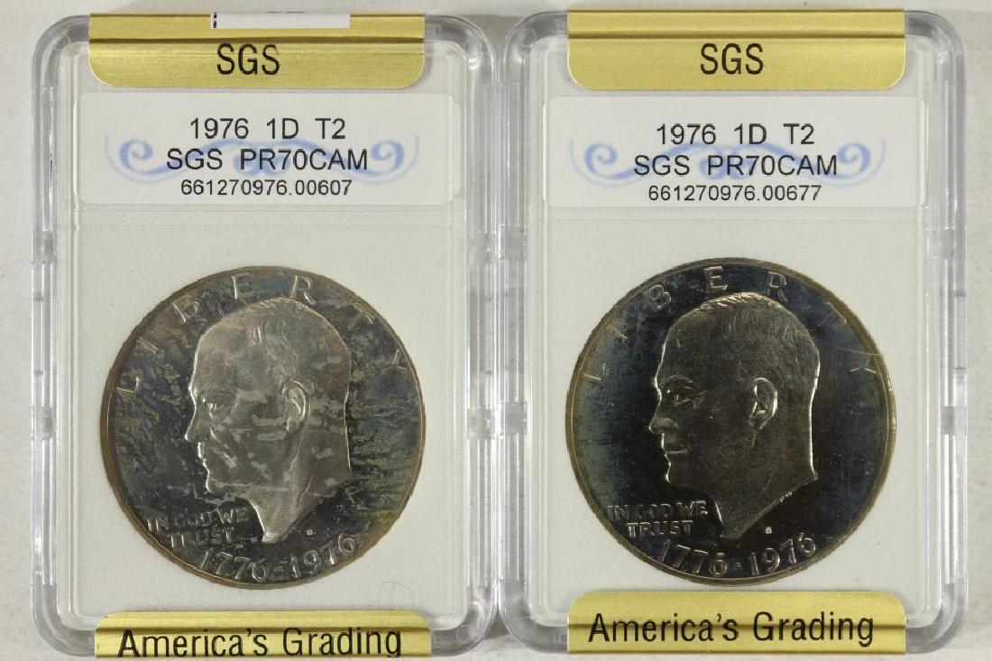 2-1976-S 1D T2'S IKE DOLLARS PROOF CAM'S (1 of 2)