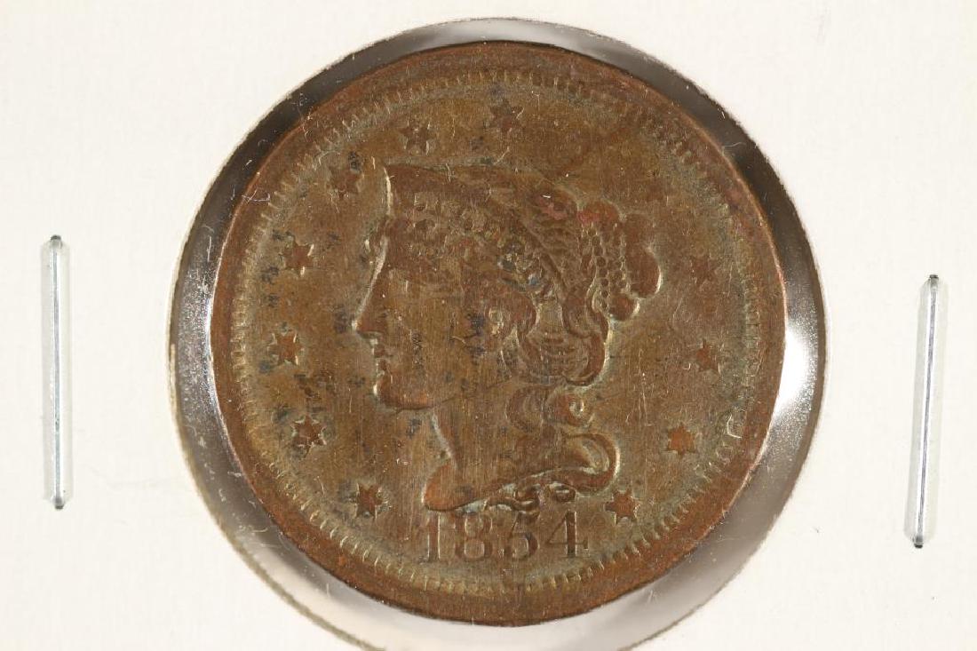 1854 US LARGE CENT ROTATED REV. EXTRA FINE (1 of 2)