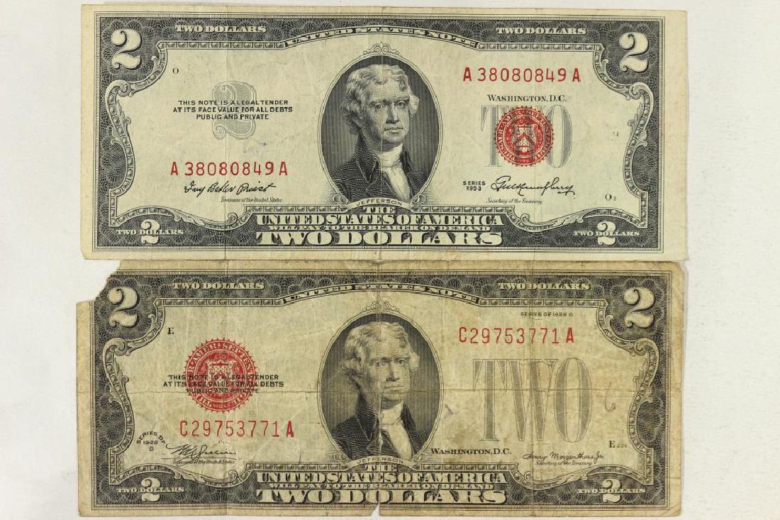 1928-D & 1953 $2 US NOTES RED SEALS (1 of 2)
