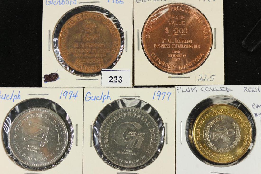 5 ASSORTED CANADA TRADE DOLLARS 1966 & 1986 (1 of 2)