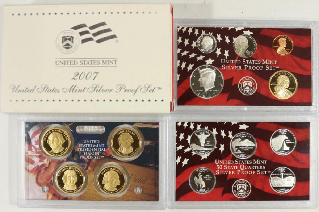 2007 US SILVER PROOF SET (WITH BOX) 14 PIECES (1 of 2)
