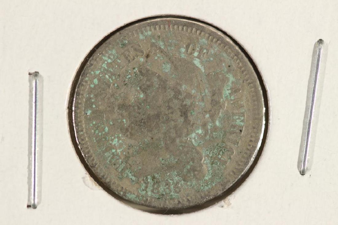 1865 THREE CENT PIECE (NICKEL) WITH VIRDIGRIS (1 of 2)