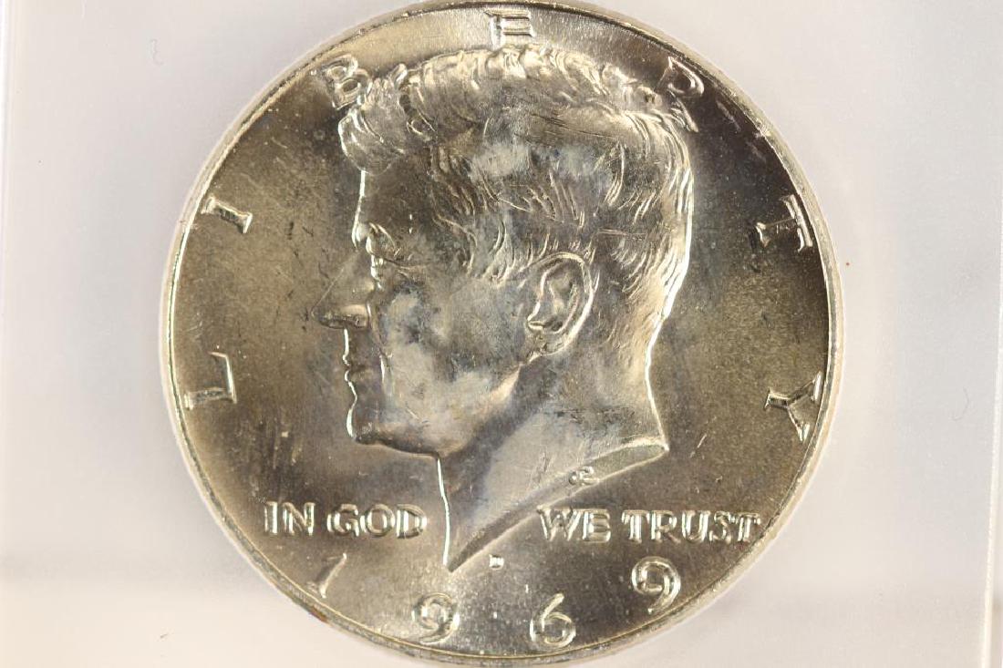 1969-D 40% SILVER JOHN F. KENNEDY HALF ICG MS64: You must call us at 1-763-862-8302 or email us at bidalotauction@aol.com with your credit card number directly. Thanks.