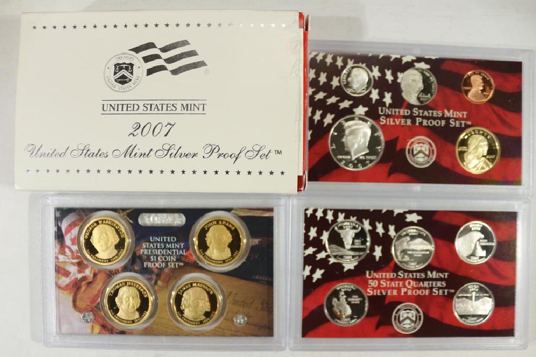 2007 US SILVER PROOF SET (WITH BOX) 14 PIECES (1 of 2)