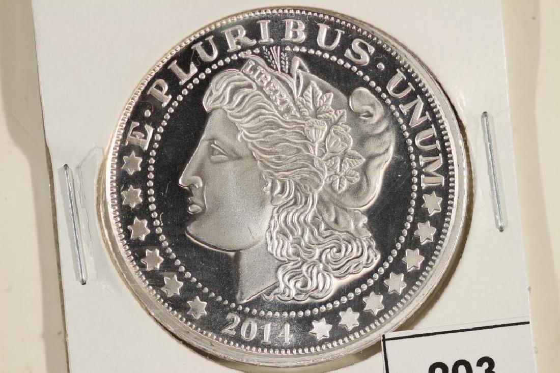 1 TROY OZ .999 FINE SILVER PROOF ROUND 2014: MORGAN / EAGLE