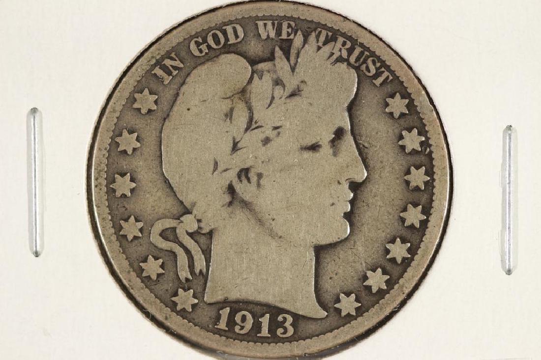 1913 BARBER HALF DOLLAR KEY DATE VERY GOOD (1 of 2)