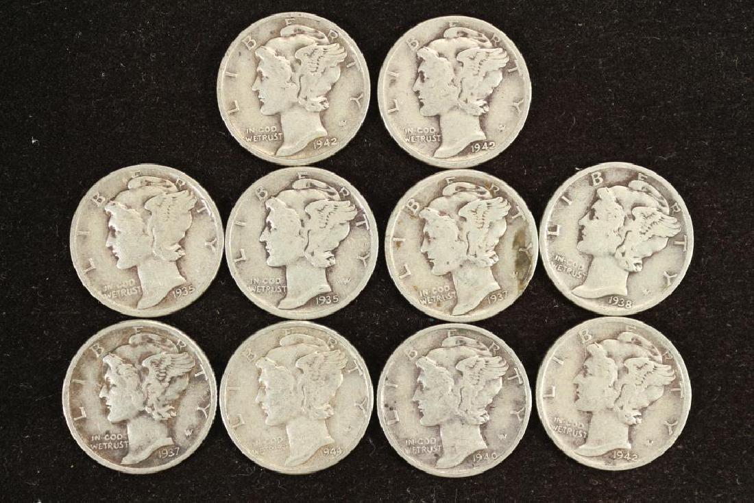 10 ASSORTED 1930'S & 40'S MERCURY DIMES (1 of 2)