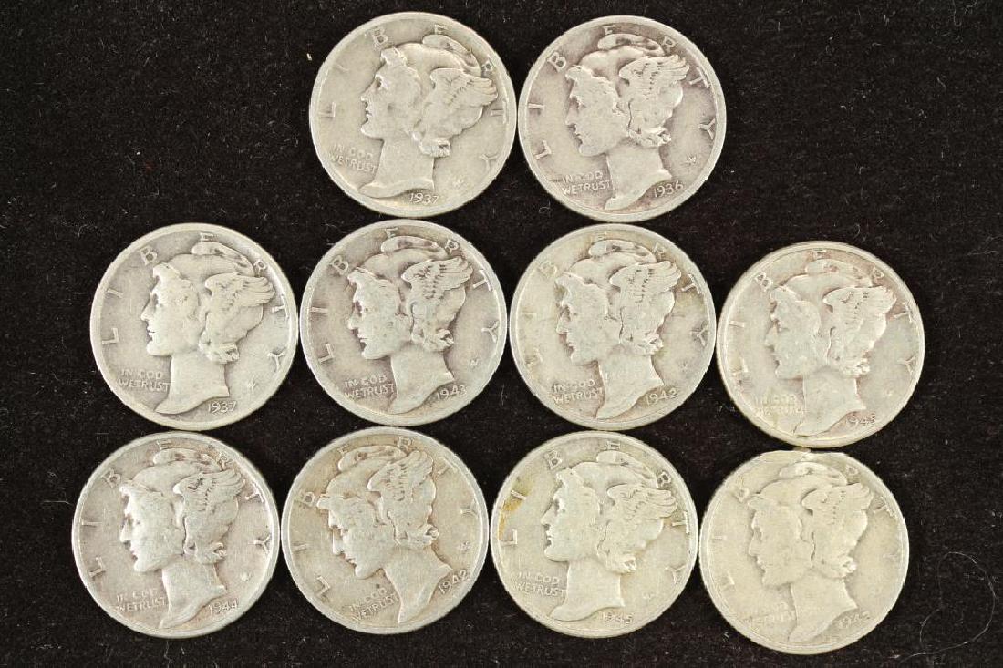 10 ASSORTED 1930'S & 40'S MERCURY DIMES (1 of 2)