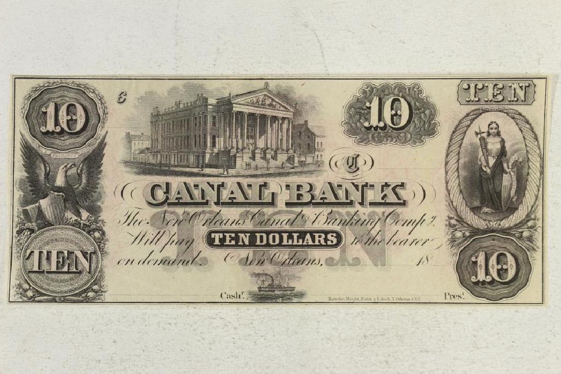 1800'S CANAL BANK NEW ORLEANS $10 OBSOLETE BANK (1 of 2)