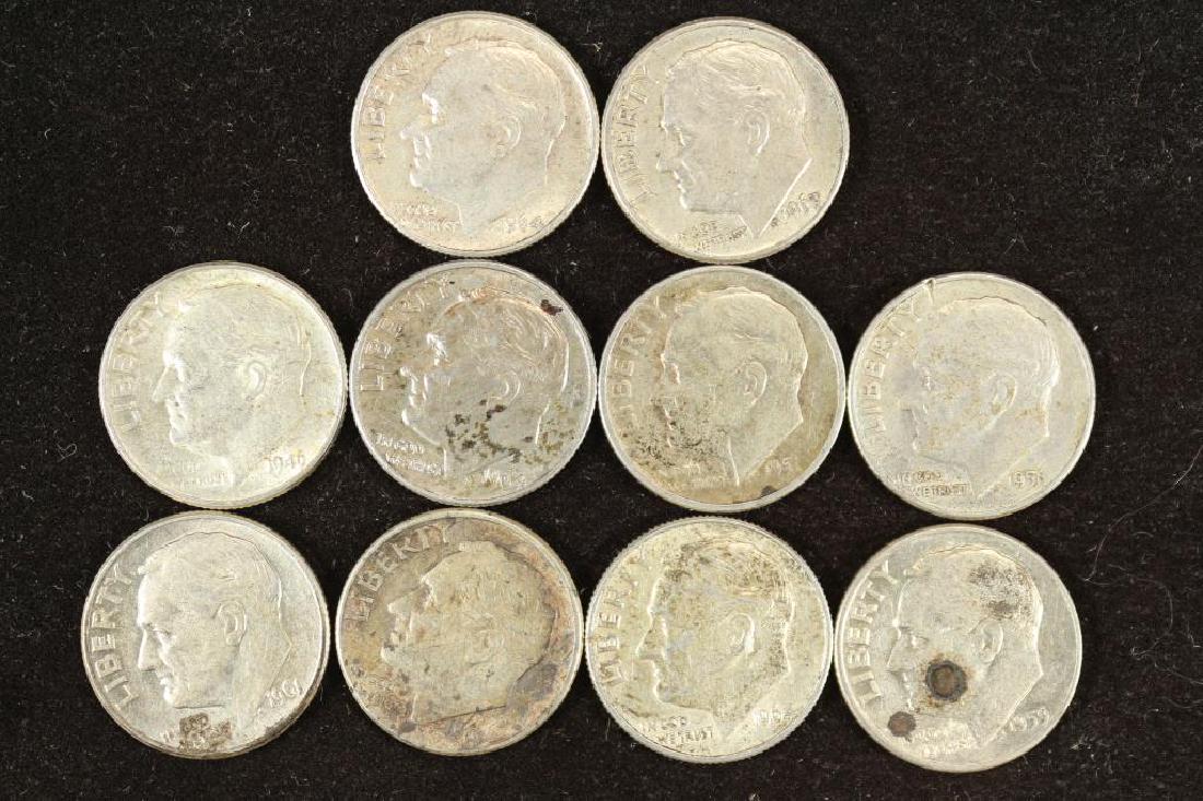 10 ASSORTED SILVER ROOSEVELT DIMES (1 of 2)