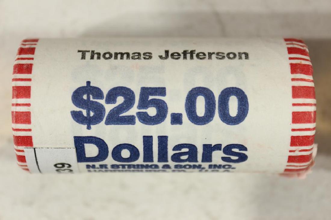 2007 $25 ROLL OF BRILLIANT UNC THOMAS JEFFERSON: PRESIDENTIAL DOLLARS