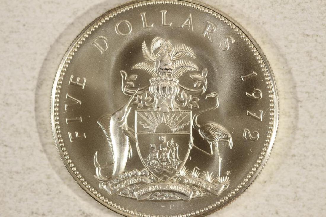 1972 BAHAMAS SILVER $5 BRILLIANT UNC 1.2526 OZ.ASW (1 of 2)